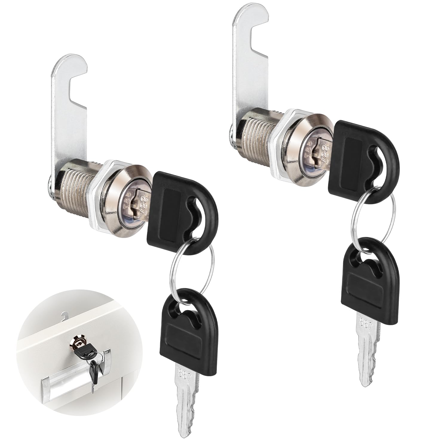 File Cabinet Lock Drawers Locks RV Storage Lock Tool Box Locks Replacement Set (16mm)