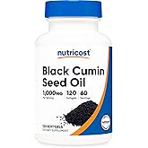 Nutricost Black Seed Oil (Cumin) - Cold Pressed, Source of Omega 3 6 9-120 Softgels, 1000mg Per Serving, 60 Servings - Non-GMO and Gluten Free