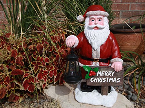 image for Atlantic Collectibles Merry Christmas Santa Claus Decorative Statue W/