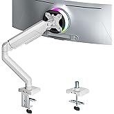 ARES WING Heavy Duty Single Monitor Arm - Fully Adjustable Monitor Mount for 17"-40" Ultrawide Screens up to 26.4 lbs with Cl