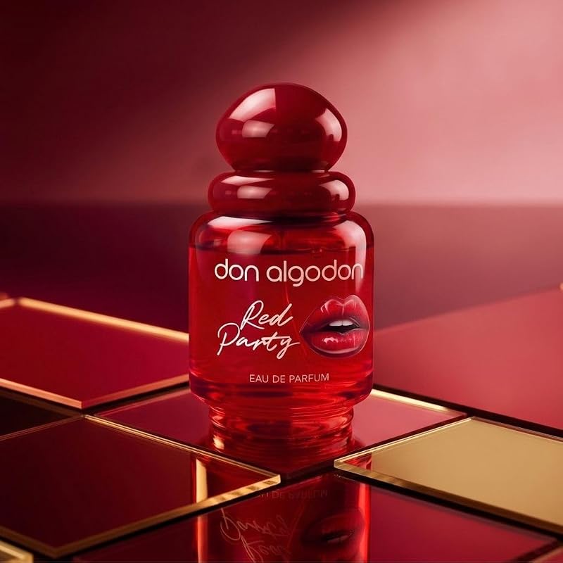Don Algodón Red Party Eau de Parfum Mujer 100 ml | Perfume Floral con Naranja, Rosa, Vainilla y Almendra | Fragancia Sensual y Duradera