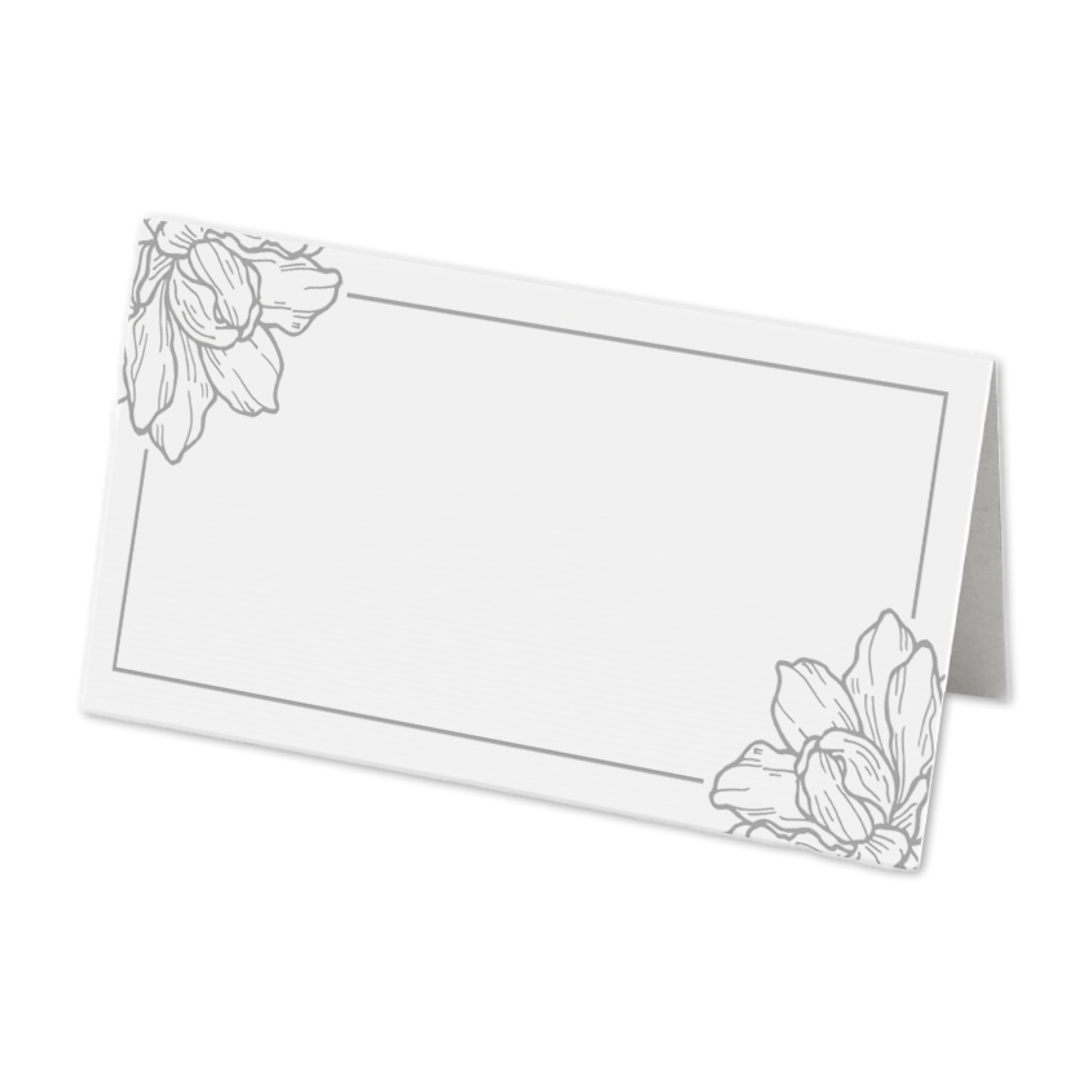 50 Floral Framed Name Place Cards - 8cm by 4cm Place Name Cards for Table Setting, Christmas, Parties, & Wedding Decoration (Pack of 50) — image 1