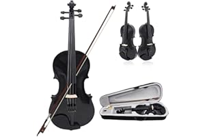 Pdfmaje 4/4 Full Size Acoustic Violin For Beginners Colored Solid Wood Violin With Carrying Case Stringed Instrument 4/4-dark