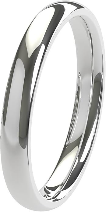 Argentium silver 7mm diamond ring New Solid Argentium Silver 2.5mm Heavy Court Shaped Comfort Fit Unisex