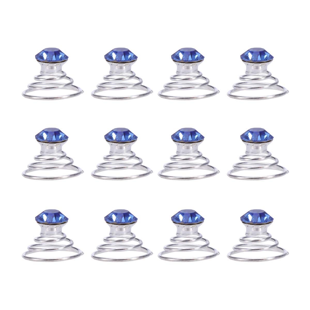 Beaupretty Pearl Hair Clip 12pcs Spiral Hair Swirl Twists Coils Rhinestone Spiral Wedding Bridal Crystal Clip Accessories for Women Girl (Blue) Wedding Accessories