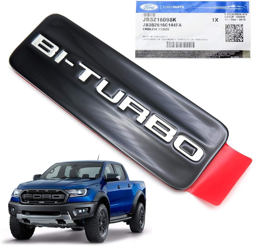 Amazon Com Nonstops Logo Side Vent Fender Bi Turbo Black Fits Ford Ranger Raptor Everest 2018 2020 9x3 5x0 3 Cm Black Automotive