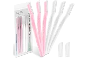 DUAIU Dermaplaning Tool for Face, Eyebrow Razor Face Razors for Women, Multipurpose Dermaplane Razor with Precision Cover, Eyebrow Trimmer, Facial Hair Removal for Women - 6 Count