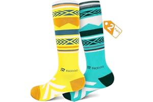 RIOROO Kids Ski Socks, 2 Pairs/3 Pairs Winter Warm Knee-high Snow Socks for Toddler Boys Girls Youth Skiing Snowboarding Skating