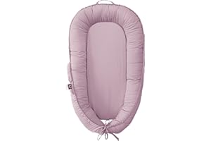 CooCooBaby Infant Lounger, Baby Nest Cover for Baby Girls & Boys, Newborn Essentials for Baby 0-12 Months, 100% Cotton Breathable, Co Sleeper Portable Travel Bed (LavenderBlush, Cotton)