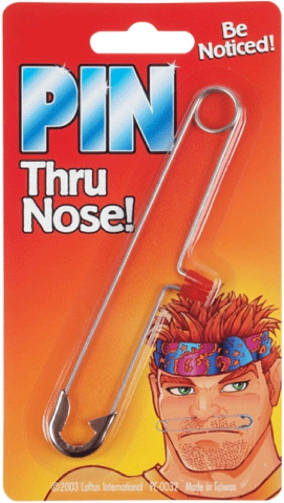 Fake Piercing (nose) Giant Safety pin Amazon.co.uk Toys & Games