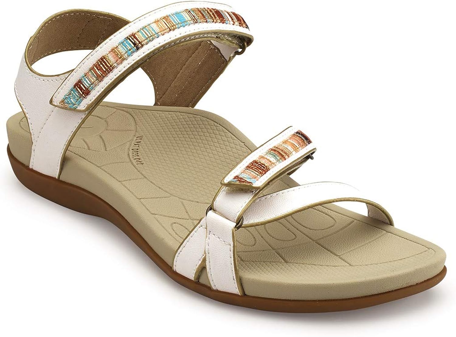 aetrex white sandals