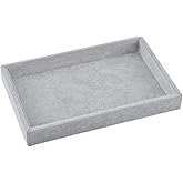 Valyria Velvet Jewelry Tray, Stackable Showcase Display Organizer for Ring Earring Necklace Pendants Bracelet (Grey)