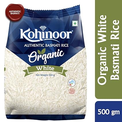 Kohinoor Organic White Authentic Basmati Rice, 500gm