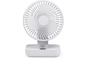 Small Desk Fan 4000mAh Battery Operated And USB Powered With 4 Speeds And Oscillation For Home Office Travel Camping Oscillat