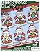 Tobin Santa Ornaments Plastic Canvas Kit, 3 by 4-Inch, Set of 6