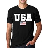 SUWATOIN USA 4th of July Shirts for Men American Flag Short Sleeve Patriotic Independence Day Tee Top