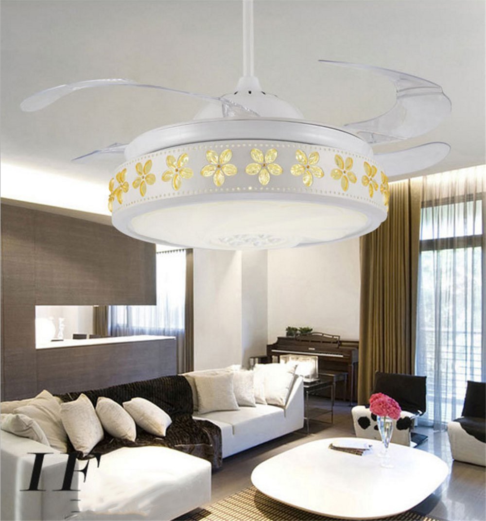 Aorakilights 42 Inch Invisible Fan Lights Remote Control White