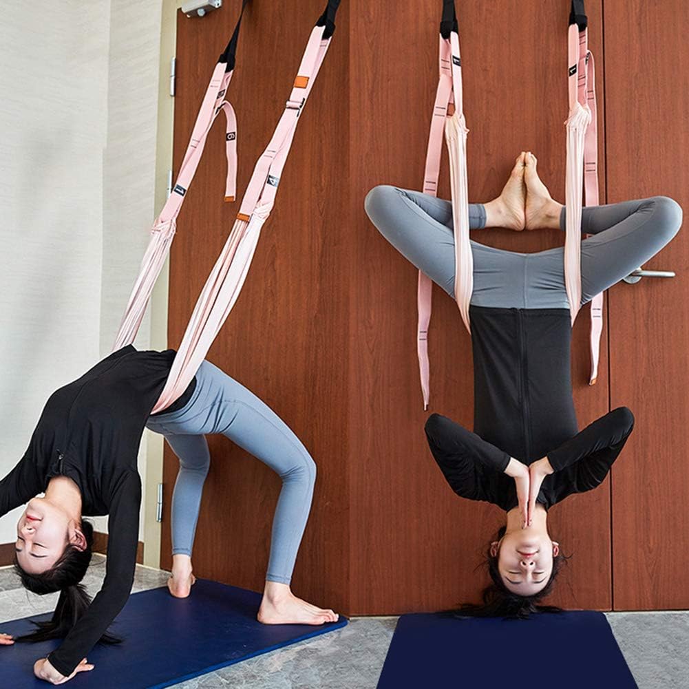 Feli546Bruce Yoga Hammock,Flexible Gym Hanging Inversion Swing Aerial Yoga Hammock Stretcher Band Belt