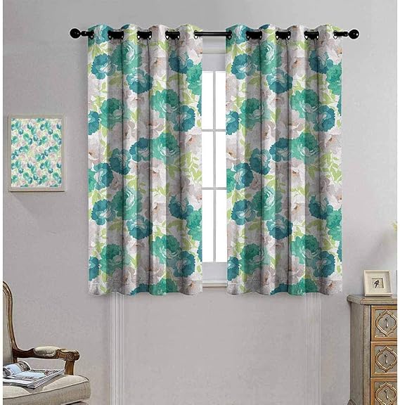 Amazon.com: Ahuimin Flower Blackout Curtains, Floral Pattern with Rose