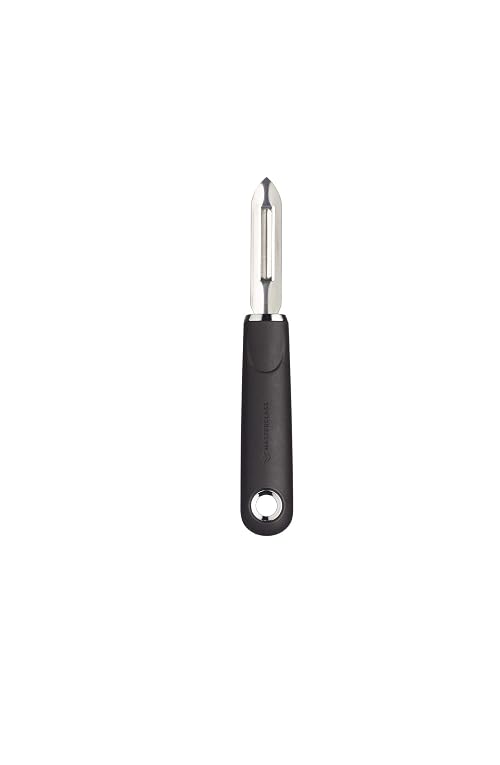 MasterClass Straight Potato Peeler with Soft Grip Handle, Stainless Steel, 18 cm, Black