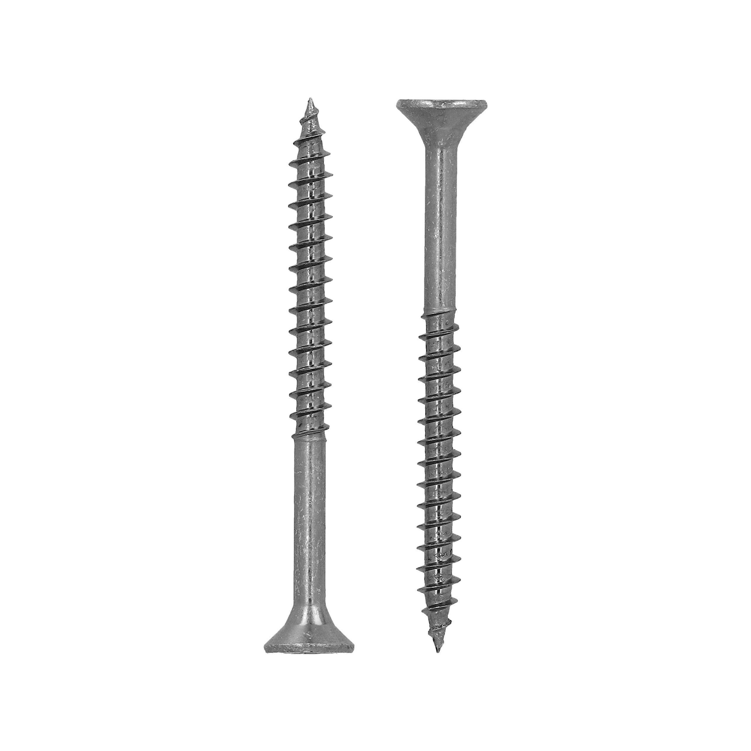 HELPMATE - Universal Screws Countersunk Head 5.0 x 60 Stainless Steel A2 Rustproof - Pack of 200 Wood Screws with PZ 2 Drive and Partial Thread - Chipboard Screws for Indoor and Outdoor Use