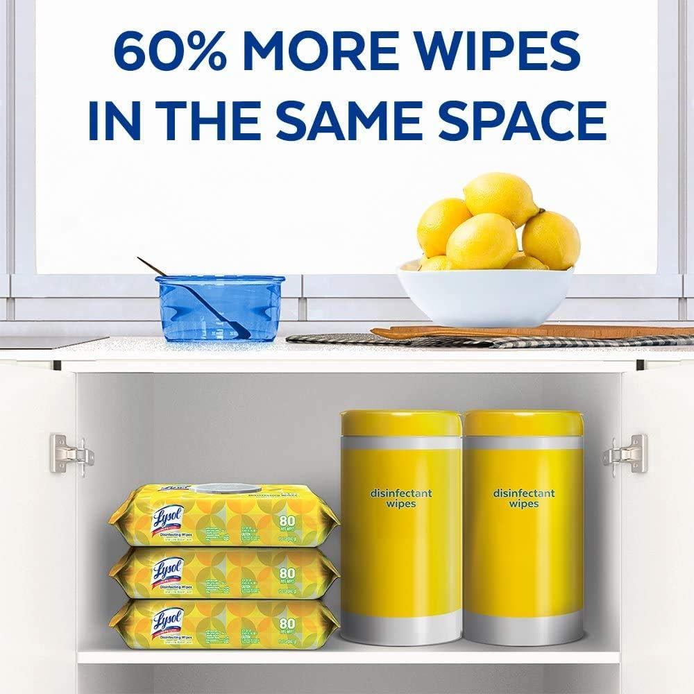 Lysol Handi-Pack Disinfecting Wipes, Lemon and Lime Blossom, Cleaning Wipes, Antibacterial Wipes, Sanitizing Wipes, Cleaning Supplies 80 Count (Pack of 4): Health & Personal Care