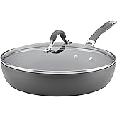 Circulon Radiance Deep Hard Anodized Nonstick Frying Pan /Skillet with Lid - 12 Inch, Gray
