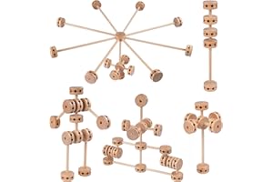 NiToy Wooden Building Blocks 60PCS Montessori STEM Toy for Kids 6+, Natural Wood Splicing Joints and Sticks Educational Sensory Tinker Creative 3D Playset Stacking Game