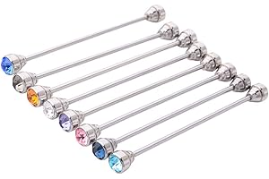 YYBONNIE 8PCS Men's Crystal Collar Bar Necktie Clasp Lapel Stick Brooch Shirt Collar Stay Cravat Tie Pin Stud Bar Clips Silver Gold Black Rose