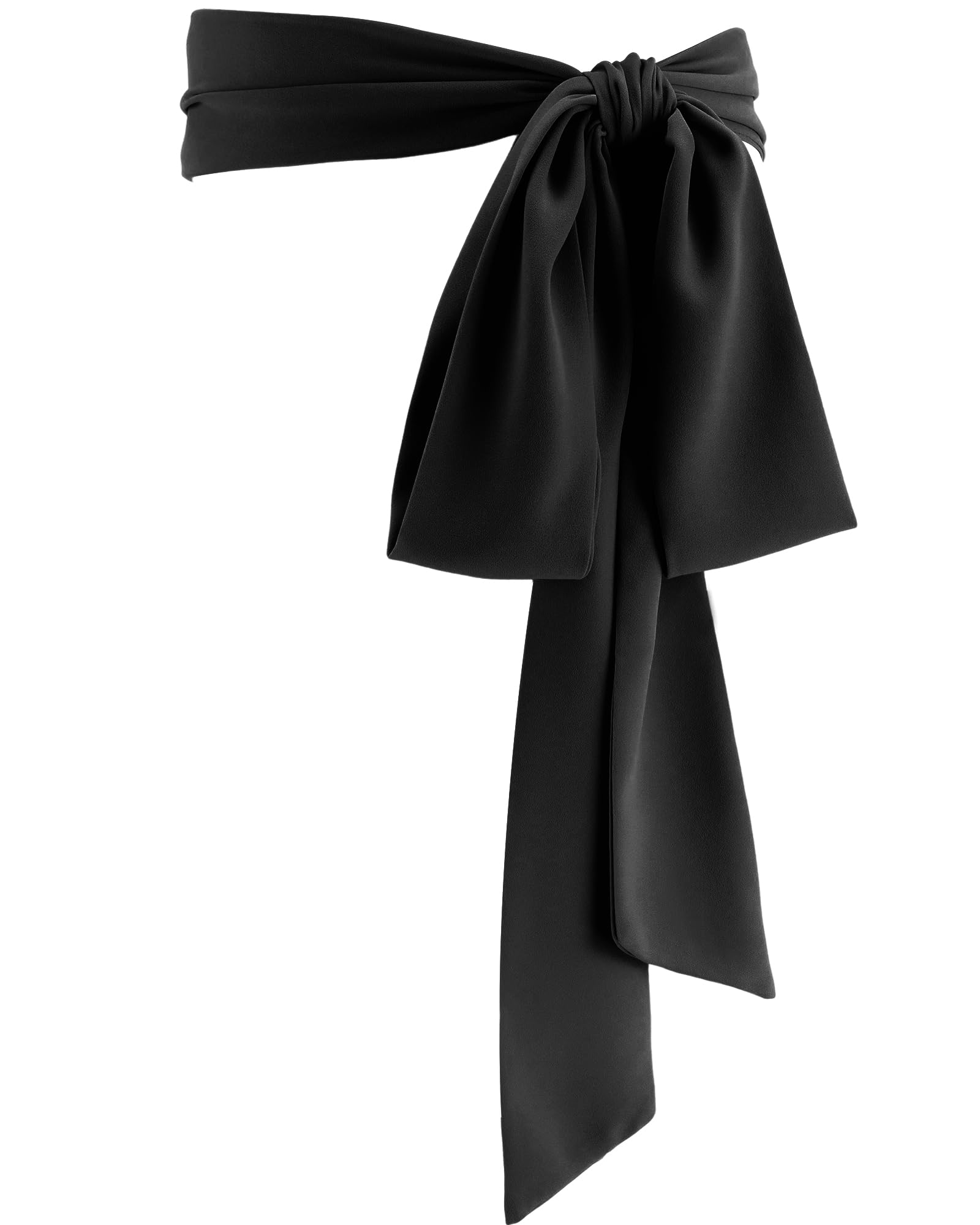 Photo 1 of Glitopper Women Chiffon Sash Belt Dress Sash Waist Bridal Wedding Belt 50s Accessories 3'' Wide(Black,Classic Style)