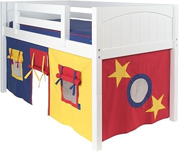 Amazon Com Maxtrix Kids Twin Playhouse Curtain Color Blue Red