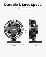 gaitop USB Desk Fan Small Quiet 3 Speeds Portable Personal Table Fan Black view 5