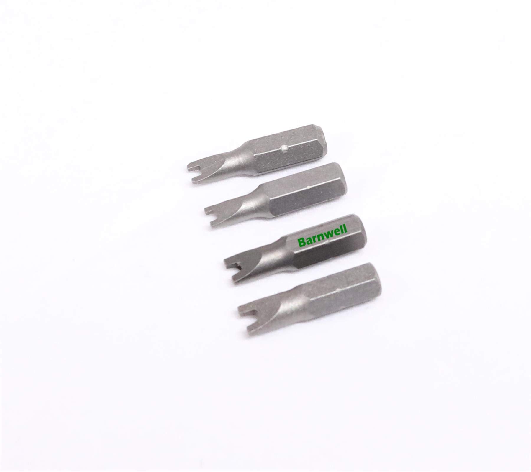Barnwell Set of 4 Security Tamperproof 'Spanner' Snake Tongue Screwdriver Bits.4 6 8 10