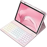 Akkerds for iPad A16 Case with Keyboard - 7 Colors Backlit Keyboard for iPad 10th Generation/iPad Air 11 Inch - Wireless Folio Cover for iPad Air 10.9 Inch/iPad Pro 11 Inch 2022/2021/2020 (Pink)