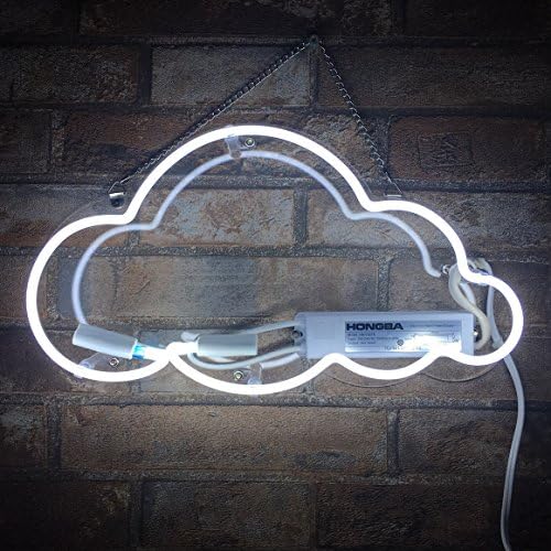 Gritcol White Cloud Neon Sign For Room Wall Window Decor Patio Beer Bar Shop Boutique Store 13"x8"