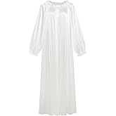PRODESIGN Long Nightgowns for Women - Long Sleeve Vintage Off the Shoulder Sleepwear Victorian Nightdress Button Up Nightgown