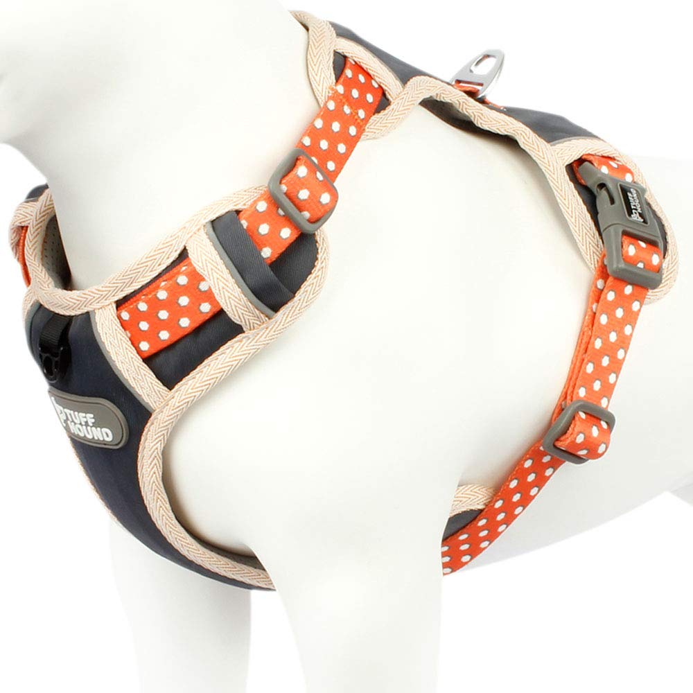 Cute Dog Harness Pet Soft Adjustable Vest Best Reflective Walking Harness Easy Control for Small Medium Large Dogs Orange S