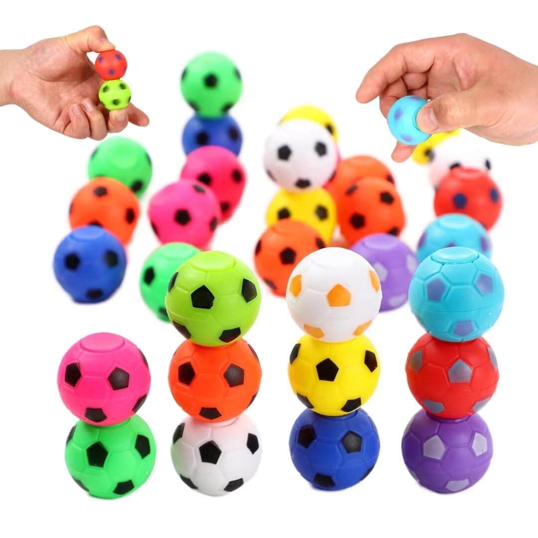 32pcs Mini Fidget Spinner Soccer Ball Toy for Kid Boy Girl, Soccer Party Favor, Bulk Kid Prize for School Classroom, Small Return Gifts for Kids Bitdhday Goodie Bags Stuffers Treasure Box Prize