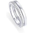 PAVOI 18K Gold Plated Cubic Zirconia Dual Stacking Rings for Women | Gold Eternity Band for Women | Thumb Ring