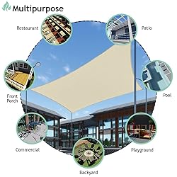 SunnyRoyal 25'x36' Sun Shade Sail Super A Ring Wire