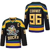 D-5 Youth Mighty Ducks Jersey #96 Conway #99 Banks Jersey,Movie Ice Hockey Jersey for Kids