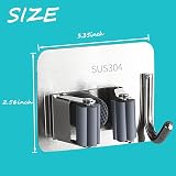 Fayvosiue 2PCS Mop Broom Holder Wall Mount Self Adhesive Stainless Steel Heavy view 2