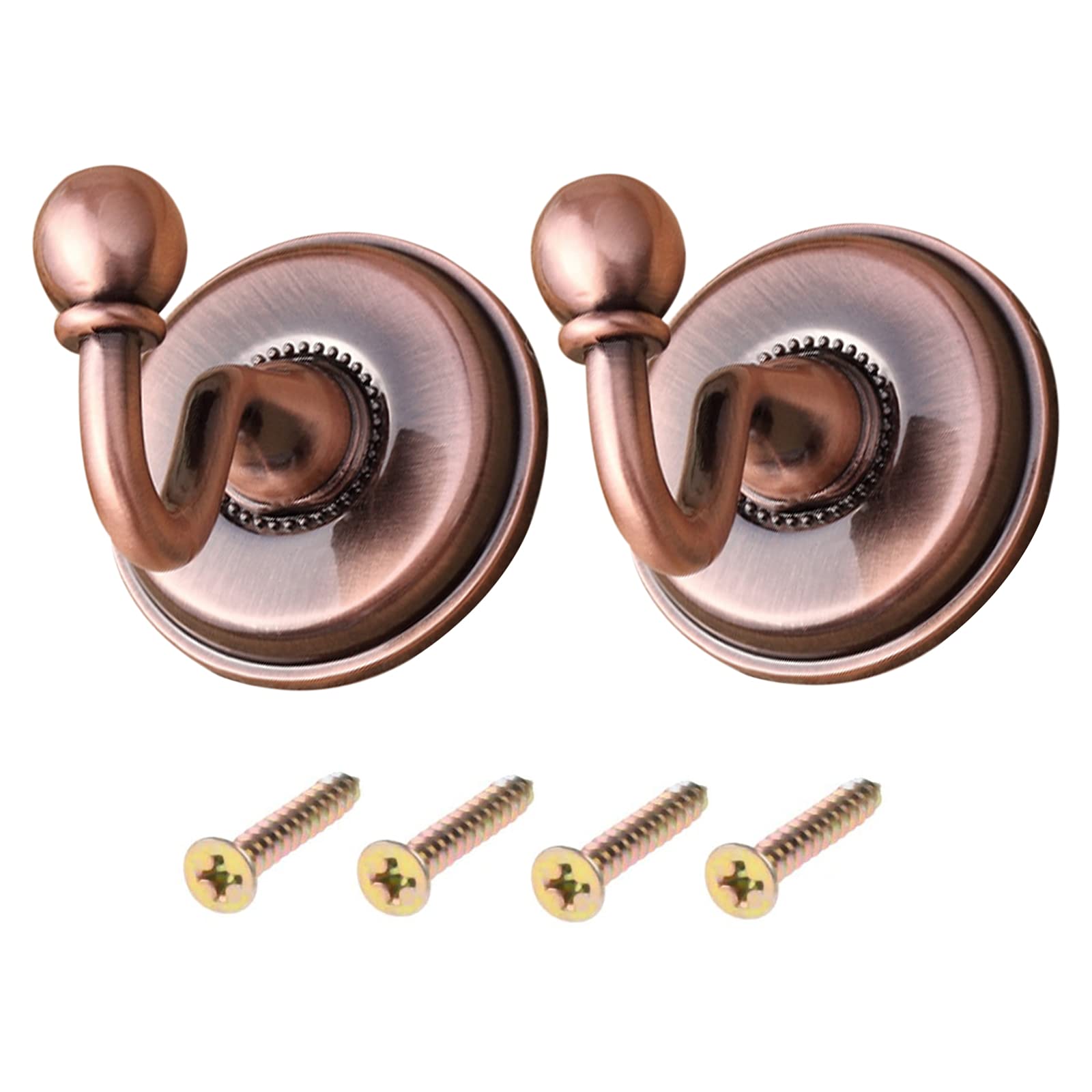 Hicello 2Pcs Antique Curtain Tiebacks Red Copper Vintage Wall Hooks Window Curtain Drapery Tieback Door Tassel Hooks Holder Hanger Room Decor With Screws