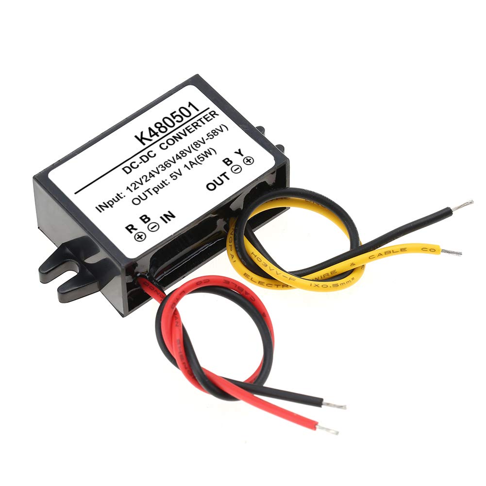 DC-DC 12V/24V/36V/48V to 5V 1A Car Power Converter Buck Voltage Regulator Power Supply Module