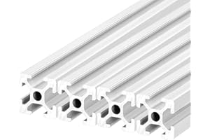 QNK 4pcs 600mm T Slot 2020 Aluminum Extrusion European Standard Anodized Linear Rail for 3D Printer Parts and CNC DIY Silver (23.6")