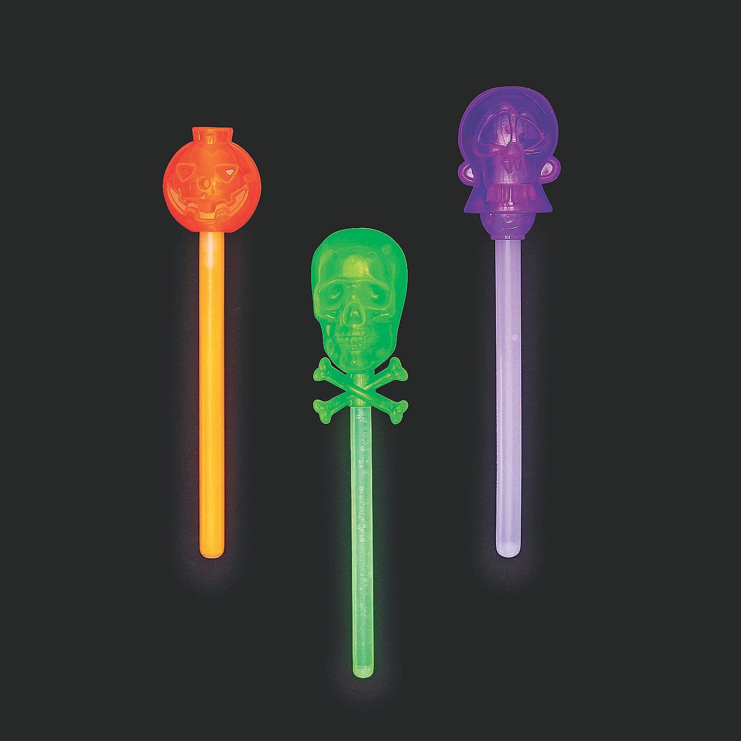Fun Express Halloween Glow Wand Assortment for Halloween Jewelry Glow Glow