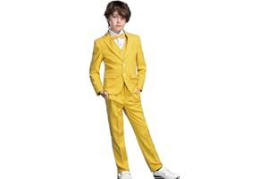 Yanlu 5 Piece Boy's Formal Suits Jacket+Vest+Pants+Shirt+Tie Kids Tuxedos 7 Colors