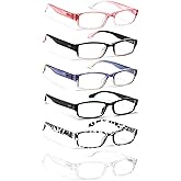 JOSCHOO 6 Pack Computer Reading Glasses for Women and Men with Comfortable Spring Hinges for Men and Womens Readers