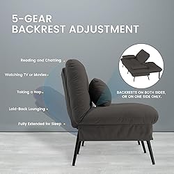 COMHOMA Convertible Sofa Bed,72″Fabric Couch with