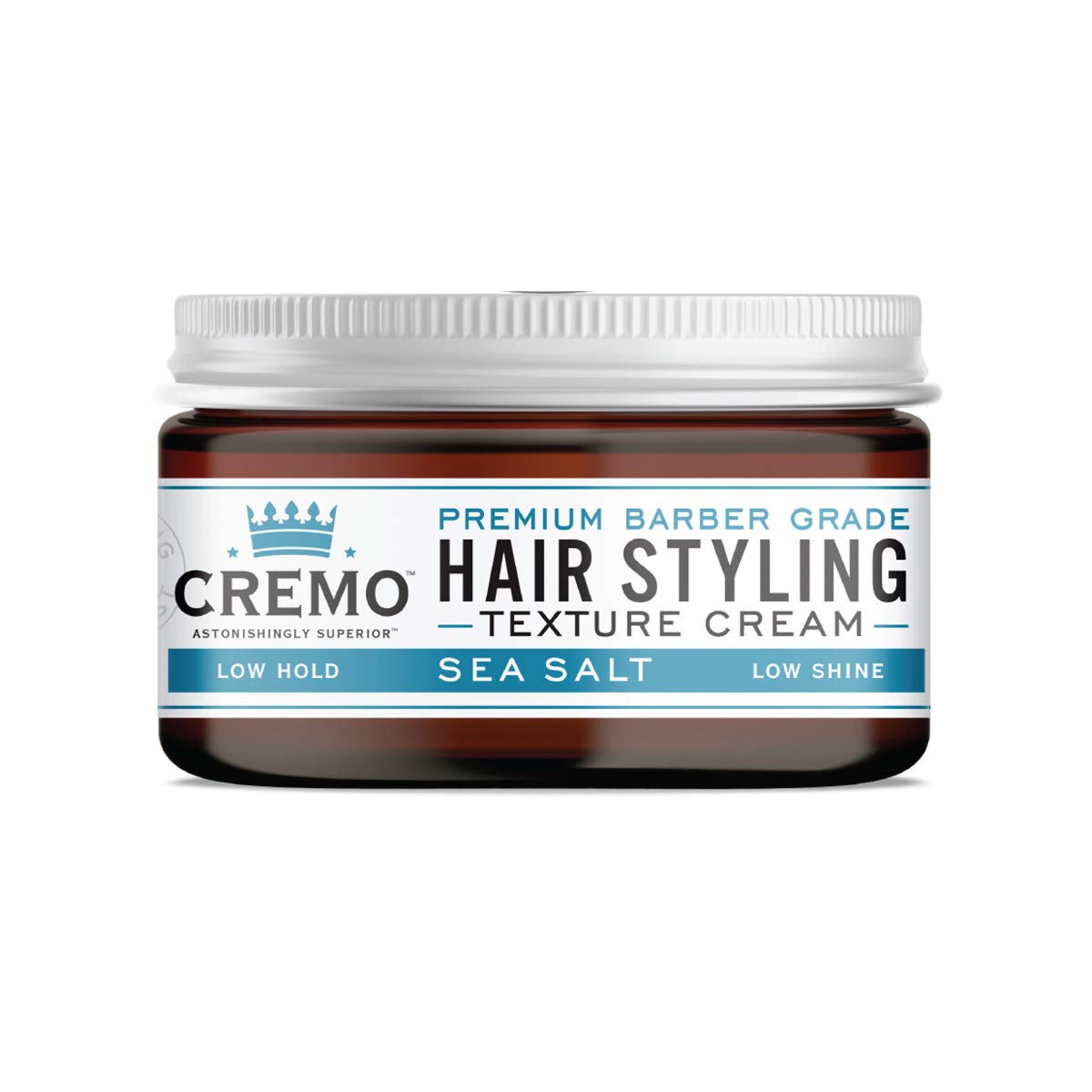 Cremo Premium Barber Grade Hair Styling Sea Salt Texture Cream, Low Hold, Low Shine, 4 Ounce